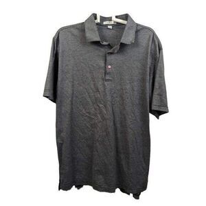 Peter Millar Men's‎ Striped Gray Short Sleeve Polo Shirt- Size Medium